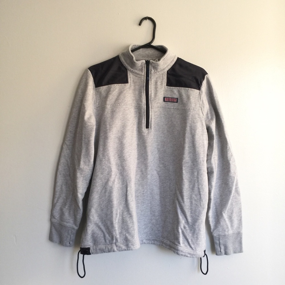 Vineyard Vines 1/4 Zip Heather Gray Navy Pullover
